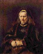 Rembrandt Peale Portrat einer sitzenden alten Frau oil